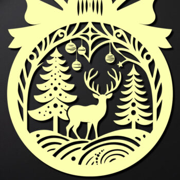 Intra απο ξύλο plywood 3mm-4mm πάχος Χριστουγεννιάτικο Στολίδι Δίασταση 8x8 cm INTRAFABR-110144850 - Image 2