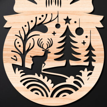 Intra απο ξύλο plywood 3mm-4mm πάχος Χριστουγεννιάτικο Στολίδι Δίασταση 8x8 cm INTRAFABR-110144912 - Image 1