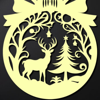 Intra απο ξύλο plywood 3mm-4mm πάχος Χριστουγεννιάτικο Στολίδι Δίασταση 8x8 cm INTRAFABR-110144941 - Image 2