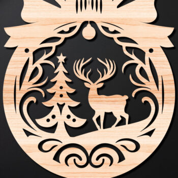 Intra απο ξύλο plywood 3mm-4mm πάχος Χριστουγεννιάτικο Στολίδι Δίασταση 8x8 cm INTRAFABR-110144961 - Image 1