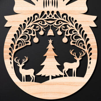 Intra απο ξύλο plywood 3mm-4mm πάχος Χριστουγεννιάτικο Στολίδι Δίασταση 8x8 cm INTRAFABR-110145001 - Image 1