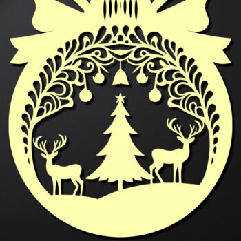 Intra απο ξύλο plywood 3mm-4mm πάχος Χριστουγεννιάτικο Στολίδι Δίασταση 8x8 cm INTRAFABR-110145001 - Image 2