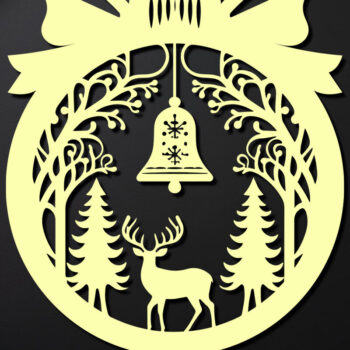 Intra απο ξύλο plywood 3mm-4mm πάχος Χριστουγεννιάτικο Στολίδι Δίασταση 8x8 cm INTRAFABR-110145013 - Image 2