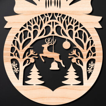 Intra απο ξύλο plywood 3mm-4mm πάχος Χριστουγεννιάτικο Στολίδι Δίασταση 8x8 cm INTRAFABR-110212315 - Image 1