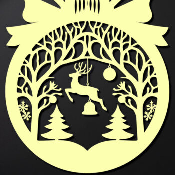 Intra απο ξύλο plywood 3mm-4mm πάχος Χριστουγεννιάτικο Στολίδι Δίασταση 8x8 cm INTRAFABR-110212315 - Image 2