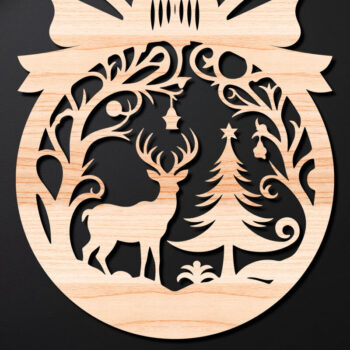 Intra απο ξύλο plywood 3mm-4mm πάχος Χριστουγεννιάτικο Στολίδι Δίασταση 8x8 cm INTRAFABR-110212319 - Image 1