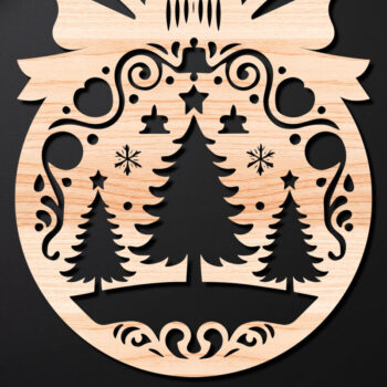 Intra απο ξύλο plywood 3mm-4mm πάχος Χριστουγεννιάτικο Στολίδι Δίασταση 8x8 cm INTRAFABR-110212326 - Image 1