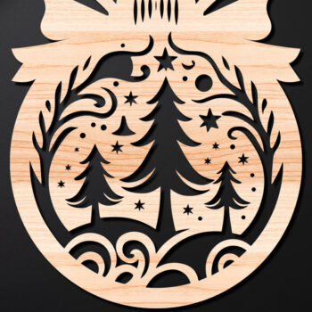 Intra απο ξύλο plywood 3mm-4mm πάχος Χριστουγεννιάτικο Στολίδι Δίασταση 8x8 cm INTRAFABR-110212355 - Image 1