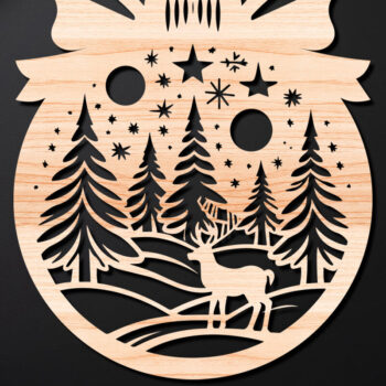 Intra απο ξύλο plywood 3mm-4mm πάχος Χριστουγεννιάτικο Στολίδι Δίασταση 8x8 cm INTRAFABR-110212371 - Image 1