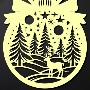 Intra απο ξύλο plywood 3mm-4mm πάχος Χριστουγεννιάτικο Στολίδι Δίασταση 8x8 cm INTRAFABR-110212371 - Image 2