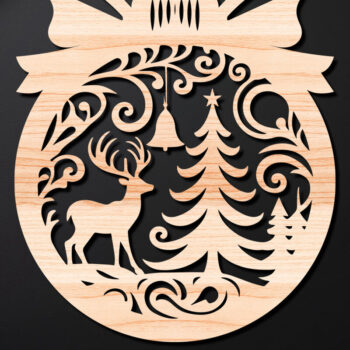 Intra απο ξύλο plywood 3mm-4mm πάχος Χριστουγεννιάτικο Στολίδι Δίασταση 8x8 cm INTRAFABR-110212381 - Image 1