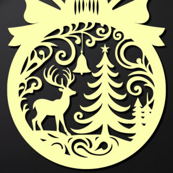 Intra απο ξύλο plywood 3mm-4mm πάχος Χριστουγεννιάτικο Στολίδι Δίασταση 8x8 cm INTRAFABR-110212381 - Image 2