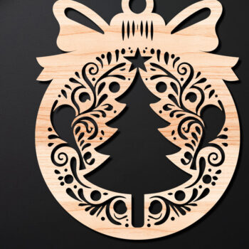 Intra απο ξύλο plywood 3mm-4mm πάχος Χριστουγεννιάτικο Στολίδι Δίασταση 8x8 cm INTRAFABR-110255080 - Image 1