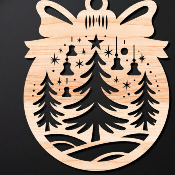 Intra απο ξύλο plywood 3mm-4mm πάχος Χριστουγεννιάτικο Στολίδι Δίασταση 8x8 cm INTRAFABR-110255153 - Image 1