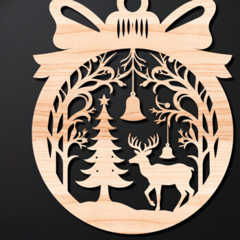 Intra απο ξύλο plywood 3mm-4mm πάχος Χριστουγεννιάτικο Στολίδι Δίασταση 8x8 cm INTRAFABR-110255190 - Image 1