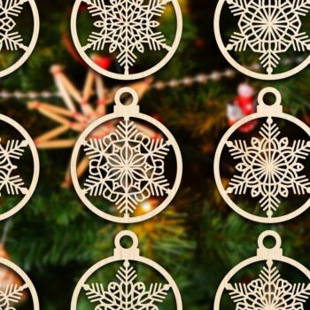 Intra απο ξύλο plywood 3mm-4mm πάχος Χριστουγεννιάτικο στολίδι Δίασταση 8x8 cm INTRAFABR-79666393 - Image 1