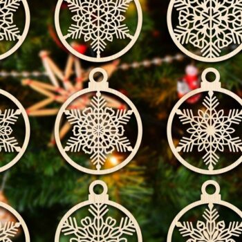 Intra απο ξύλο plywood 3mm-4mm πάχος Χριστουγεννιάτικο στολίδι Δίασταση 8x8 cm INTRAFABR-79666406 - Image 2