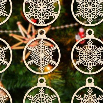 Intra απο ξύλο plywood 3mm-4mm πάχος Χριστουγεννιάτικο στολίδι Δίασταση 8x8 cm INTRAFABR-79666630 - Image 1