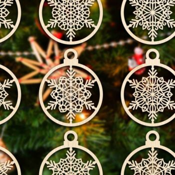 Intra απο ξύλο plywood 3mm-4mm πάχος Χριστουγεννιάτικο στολίδι Δίασταση 8x8 cm INTRAFABR-79666777 - Image 3