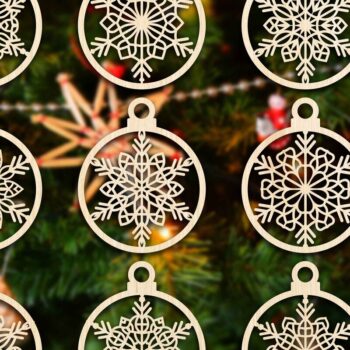 Intra απο ξύλο plywood 3mm-4mm πάχος Χριστουγεννιάτικο στολίδι Δίασταση 8x8 cm INTRAFABR-79666779 - Image 1