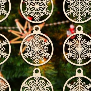 Intra απο ξύλο plywood 3mm-4mm πάχος Χριστουγεννιάτικο στολίδι Δίασταση 8x8 cm INTRAFABR-79666790 - Image 1