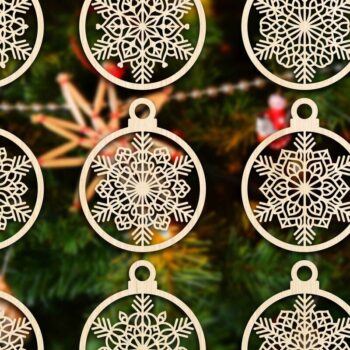 Intra απο ξύλο plywood 3mm-4mm πάχος Χριστουγεννιάτικο στολίδι Δίασταση 8x8 cm INTRAFABR-79666802 - Image 1