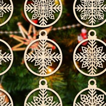 Intra απο ξύλο plywood 3mm-4mm πάχος Χριστουγεννιάτικο στολίδι Δίασταση 8x8 cm INTRAFABR-79666813 - Image 2