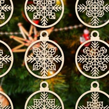 Intra απο ξύλο plywood 3mm-4mm πάχος Χριστουγεννιάτικο στολίδι Δίασταση 8x8 cm INTRAFABR-79666818 - Image 2