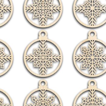 Intra απο ξύλο plywood 3mm-4mm πάχος Χριστουγεννιάτικο στολίδι Δίασταση 8x8 cm INTRAFABR-79667398 - Image 2