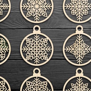 Intra απο ξύλο plywood 3mm-4mm πάχος Χριστουγεννιάτικο στολίδι Δίασταση 8x8 cm INTRAFABR-79667522 - Image 3