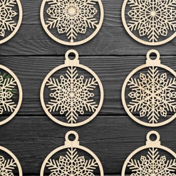 Intra απο ξύλο plywood 3mm-4mm πάχος Χριστουγεννιάτικο στολίδι Δίασταση 8x8 cm INTRAFABR-79667617 - Image 3