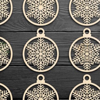 Intra απο ξύλο plywood 3mm-4mm πάχος Χριστουγεννιάτικο στολίδι Δίασταση 8x8 cm INTRAFABR-79667628 - Image 2