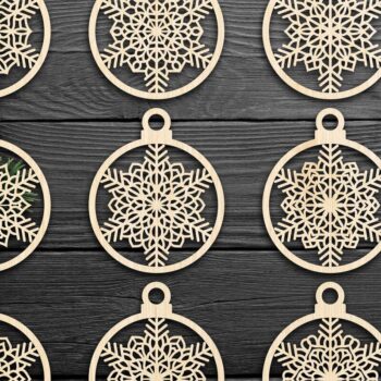 Intra απο ξύλο plywood 3mm-4mm πάχος Χριστουγεννιάτικο στολίδι Δίασταση 8x8 cm INTRAFABR-79667631 - Image 3