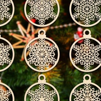 Intra απο ξύλο plywood 3mm-4mm πάχος Χριστουγεννιάτικο στολίδι Δίασταση 8x8 cm INTRAFABR-79667635 - Image 3