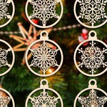 Intra απο ξύλο plywood 3mm-4mm πάχος Χριστουγεννιάτικο στολίδι Δίασταση 8x8 cm INTRAFABR-79667644 - Image 2