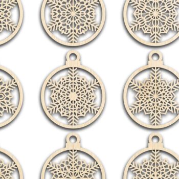 Intra απο ξύλο plywood 3mm-4mm πάχος Χριστουγεννιάτικο στολίδι Δίασταση 8x8 cm INTRAFABR-79668059 - Image 2