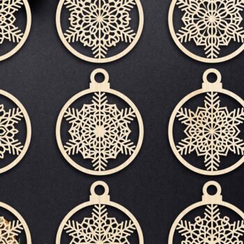 Intra απο ξύλο plywood 3mm-4mm πάχος Χριστουγεννιάτικο στολίδι Δίασταση 8x8 cm INTRAFABR-79668059 - Image 3