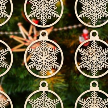 Intra απο ξύλο plywood 3mm-4mm πάχος Χριστουγεννιάτικο στολίδι Δίασταση 8x8 cm INTRAFABR-79668101 - Image 3