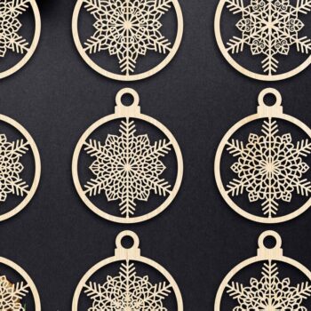 Intra απο ξύλο plywood 3mm-4mm πάχος Χριστουγεννιάτικο στολίδι Δίασταση 8x8 cm INTRAFABR-79668118 - Image 2