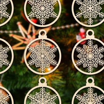 Intra απο ξύλο plywood 3mm-4mm πάχος Χριστουγεννιάτικο στολίδι Δίασταση 8x8 cm INTRAFABR-79668118 - Image 3