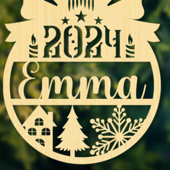 Intra απο ξύλο plywood 3mm-4mm πάχος Χριστουγεννιάτικο στολίδι Δίασταση 8x8 cm INTRAFABR-85853366 - Image 2