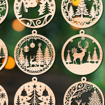 Intra απο ξύλο plywood 3mm-4mm πάχος Χριστουγεννιάτικο στολίδι Δίασταση 8x8 cm INTRAFABR-106438652 - Image 1