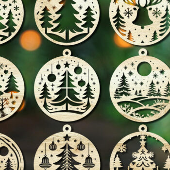 Intra απο ξύλο plywood 3mm-4mm πάχος Χριστουγεννιάτικο στολίδι Δίασταση 8x8 cm INTRAFABR-106438662 - Image 1