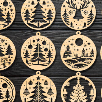 Intra απο ξύλο plywood 3mm-4mm πάχος Χριστουγεννιάτικο στολίδι Δίασταση 8x8 cm INTRAFABR-106438662 - Image 2