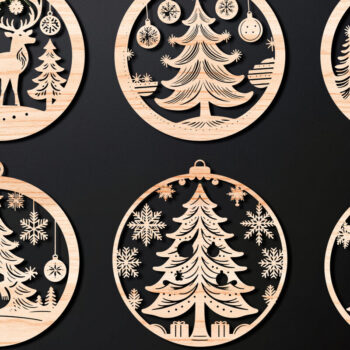 Intra απο ξύλο plywood 3mm-4mm πάχος Χριστουγεννιάτικο στολίδι Δίασταση 8x8 cm INTRAFABR-107636783 - Image 1