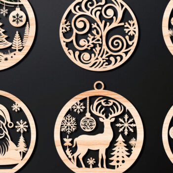 Intra απο ξύλο plywood 3mm-4mm πάχος Χριστουγεννιάτικο στολίδι Δίασταση 8x8 cm INTRAFABR-107636813 - Image 1