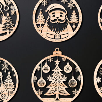 Intra απο ξύλο plywood 3mm-4mm πάχος Χριστουγεννιάτικο στολίδι Δίασταση 8x8 cm INTRAFABR-107636983 - Image 1