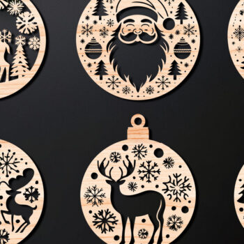 Intra απο ξύλο plywood 3mm-4mm πάχος Χριστουγεννιάτικο στολίδι Δίασταση 8x8 cm INTRAFABR-107637065 - Image 1