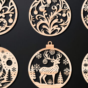 Intra απο ξύλο plywood 3mm-4mm πάχος Χριστουγεννιάτικο στολίδι Δίασταση 8x8 cm INTRAFABR-107637074 - Image 1