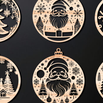 Intra απο ξύλο plywood 3mm-4mm πάχος Χριστουγεννιάτικο στολίδι Δίασταση 8x8 cm INTRAFABR-107637087 - Image 1